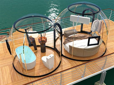 Rumah Kubah Geodesik Luaran Untuk 10-14 Orang